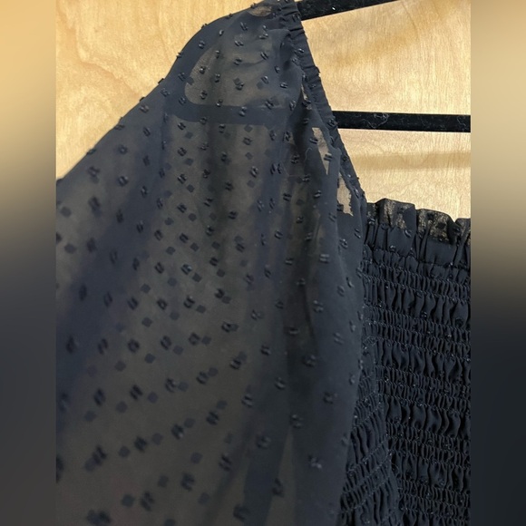 Moa Moa Sheer Smocked Blouse L - Picture 4 of 5